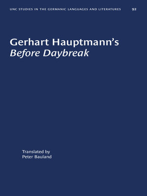 cover image of Gerhart Hauptmann's Before Daybreak